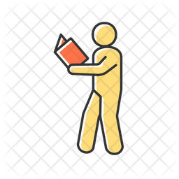 Reading Icon - Download in Colored Outline Style
