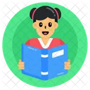 Student Pupil Reading Book Icon