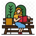 Reading Book Park Relax Icon