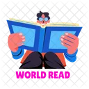 Reading Character Studying Learning Icon