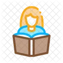 Reading Girl Learning Icon