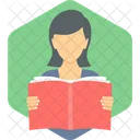 Reading Girl Reading Education Icon