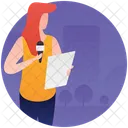 News Reporter Anchor Newscaster Icon