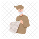 Reading Newspaper Reading Paper Senior Citizen Icon