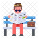 Reading Newspaper  Icon