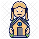 House Girl Dollhouse Icon