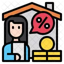 House Discount Currency Icon