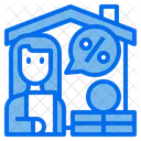 House Discount Currency Icon