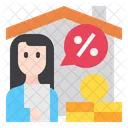 House Discount Currency Icon