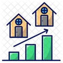 Real Estate Value House Graph Icon