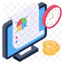 Business Time Real Time Analytics Real Time Statistics Icon