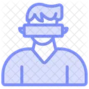 Icone De Linha Duotonica De Realidade Virtual Icon