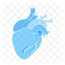 Realistic blue heart  Icon