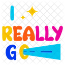 Really Go Go Word Typography Word Icon