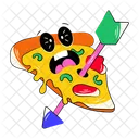 Porcion De Pizza Trozo De Pizza Pizza Asustada Icono