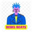 Rebel Beats Rockstar Musician Icon