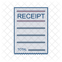 Receipt Icon - Download in Colored Outline Style