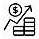 Grafico De Negocios Crescimento Monetario Aumento Financeiro Ícone