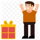 Box Gift Man Icon