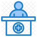 Recepcao Mediacl Canto Do Hospital Balcao De Consultas Ícone