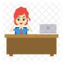 Recepcao Escritorio Funcionario Ícone