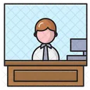Recepcao Funcionario Escritorio Ícone