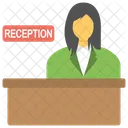 Feminino Recepcionista Consulta Ícone