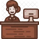 Receptionist Woman Information Desk Icon