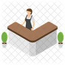 Receptionist Desk Hotel Booking Desk Booking Table Icon