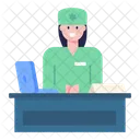 Front Desk Receptionist Hospital Reception Icon