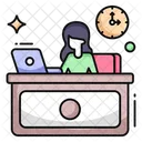 Receptionist Reception Desk Info Table Icon