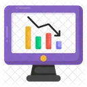 Caida Recesion Analisis En Linea Icono