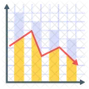 Recessao Grafico De Barras Diminuicao De Dados Ícone