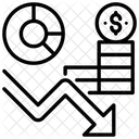 Recessao Grafico De Diminuicao Grafico De Declinio Ícone