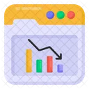 Queda Recessao Na Web Analise Da Web Ícone