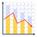 Recession Bar Graph Data Decrease Icon