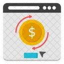 Rechargement En Dollars Sur Le Web Rechargement En Dollars Sur Le Site Web Rechargement En Dollars Sur La Page Web Icon