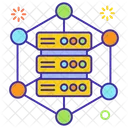 Rechenzentrumsnetzwerk Netzwerk Hub Netzwerkserver Symbol