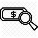 Argent Recherche Loupe Icône