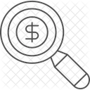 Argent Recherche Loupe Icône