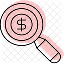 Argent Recherche Loupe Icône