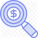 Argent Recherche Loupe Icône