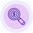 Argent Recherche Loupe Icône