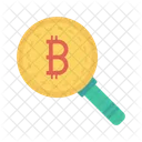 Recherche Bitcoins Loupe Icône