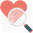 Coeur Recherche Loupe Icon