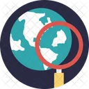 Loupe Globe Recherche Icône