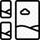 Rechtes Inhaltsbildraster Symbol