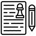 Rechtsdokument Bleistift Schach Symbol