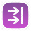 Recibir Dos Veces Cuadrado Icono