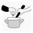 Black Half Tone Recipe Illustration Recipe Food Icon